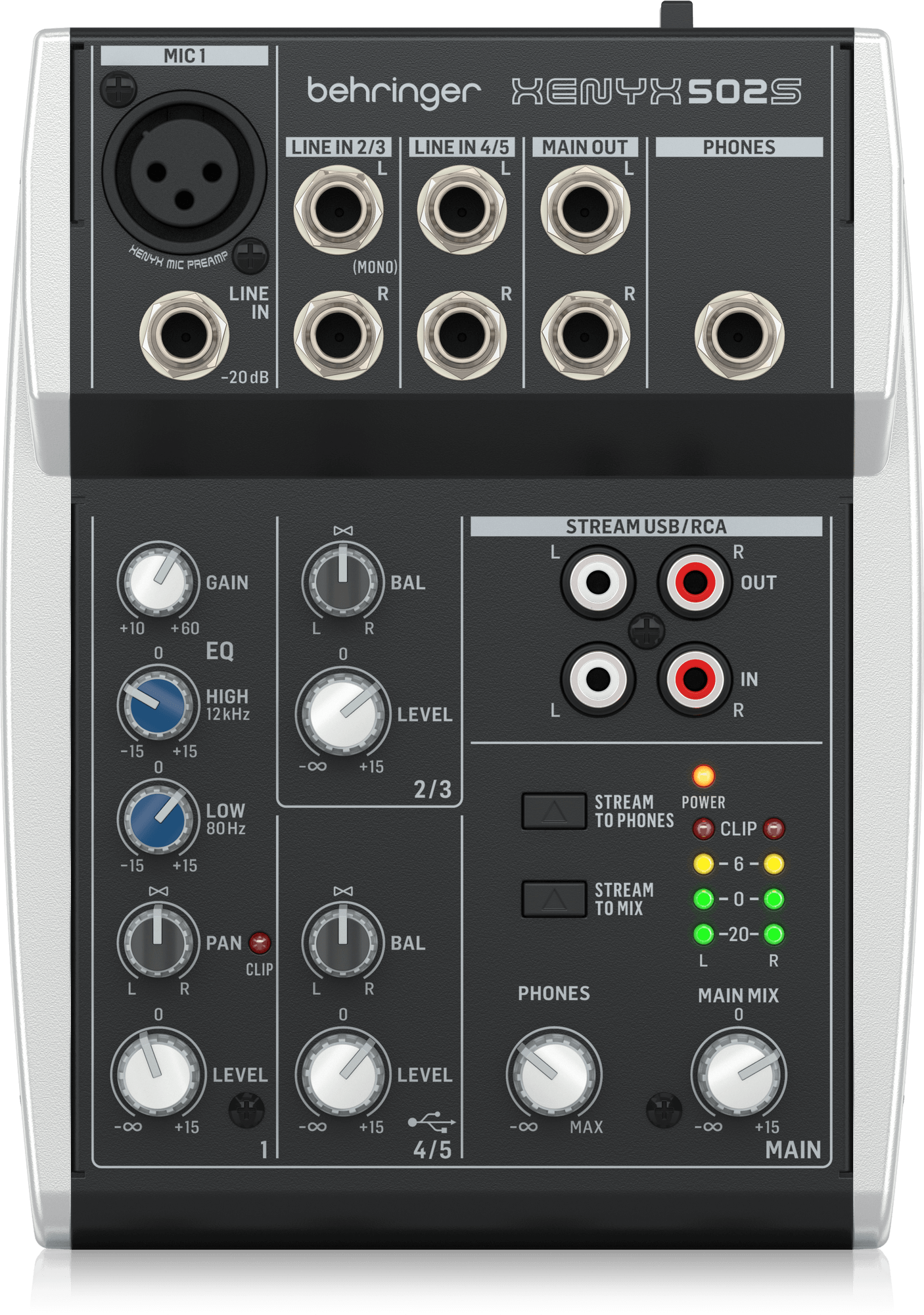 BEHRINGER XENYX 502S микшерный пульт, 5 входов, 2 шины выходов, USB-интерфейс — фото 2