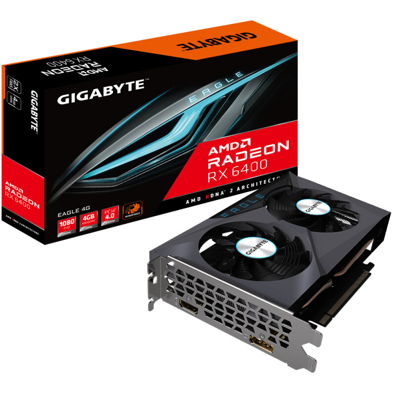 Видеокарта GIGABYTE Radeon RX 6400 EAGLE 4Gb (GV-R64EAGLE-4GD)