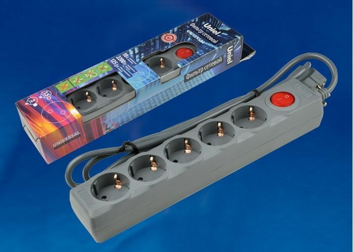 фото Сетевой фильтр UNIEL (UL-00001743) S-GSU5-1,5 GREY