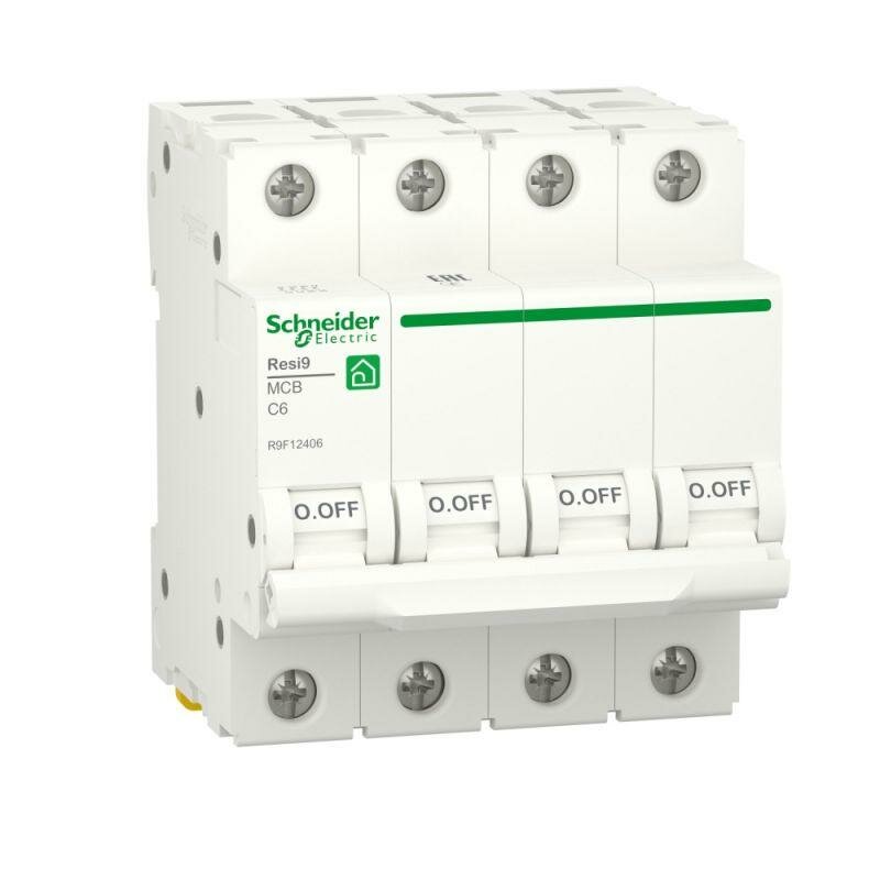 R9F12406 Автоматический выключатель Schneider Electric Resi9 6А 4п C, 6 кА