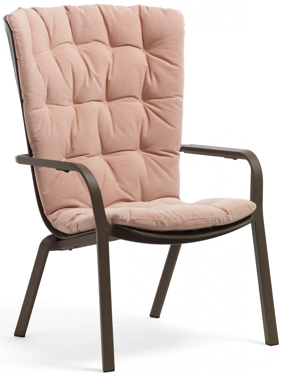 Лаунж-кресло с подушкой Nardi Folio, табак, розовый