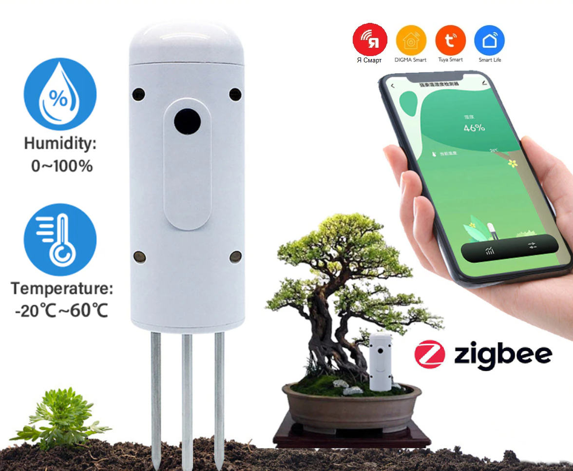 Уличный датчик температуры и влажности почвы ZigBee YA-QT07S — фото 6