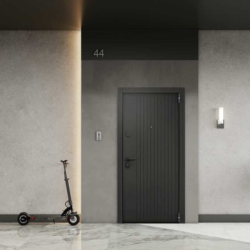 Дверь входная для квартиры Torex Comfort X 860х2050 правый, тепло-шумоизоляция, антикоррозийная защита, замки 4-ого класса, черный/белый - фотография № 3