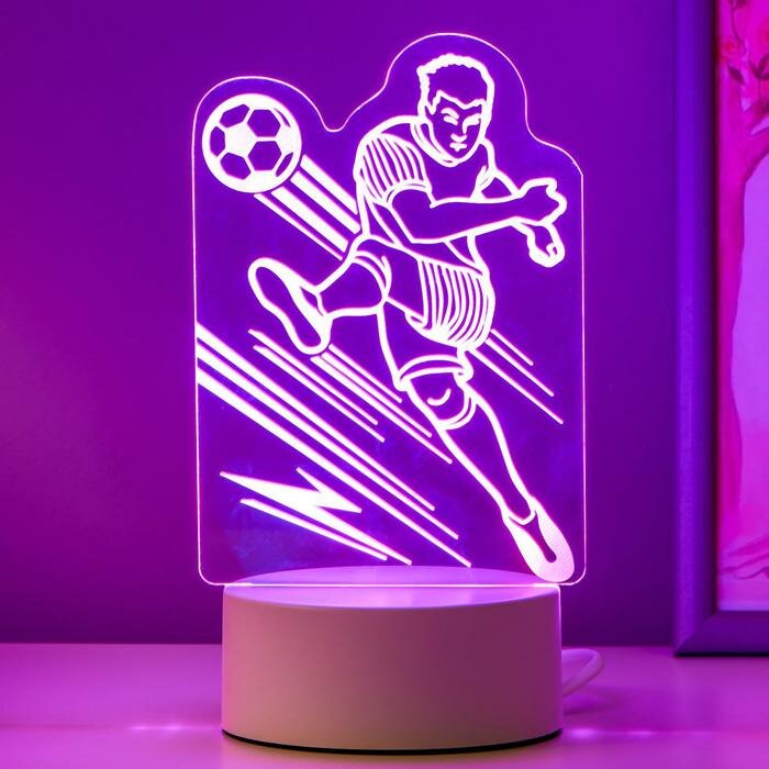 RISALUX Светильник "Футболист" LED RGB от сети 9,5х11х20,5 см - фотография № 5