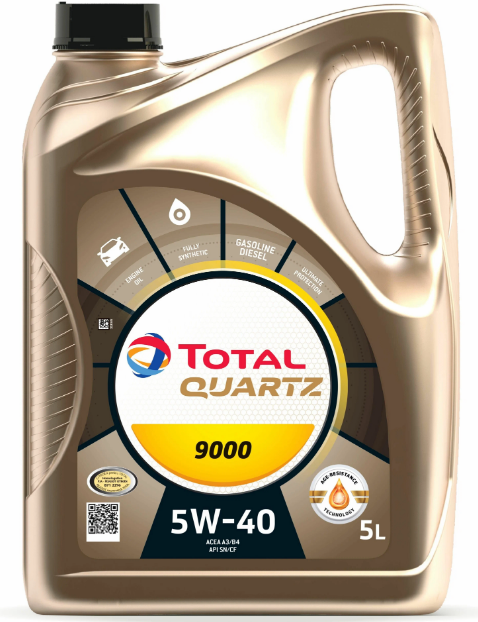 Синтетическое моторное масло TOTAL Quartz 9000 5W40, 5 л