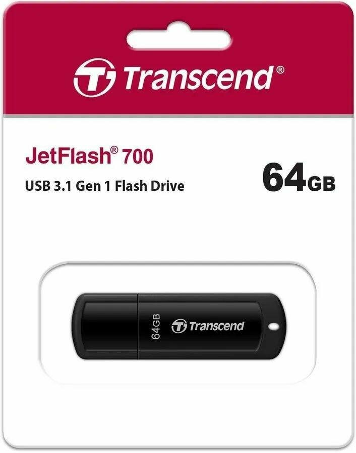 USB-флеш накопитель Transcend 64Gb JetFlash 700 3.1 TS64GJF700, 1шт.