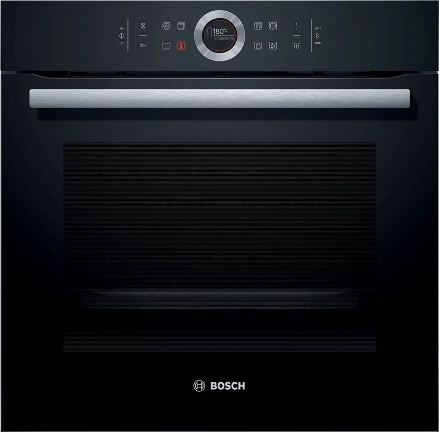 ABC Духовой шкаф Bosch Serie 8 HBG675BB1, встраиваемый, электрический, A+, черный (60см, 3650Вт)