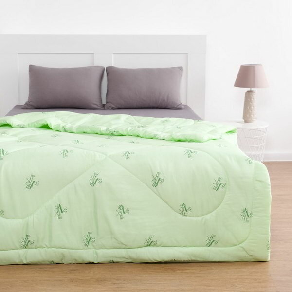 Одеяло Бамбук 140х205 см, полиэфирное волокно 200 гр/м, пэ 100% - фотография № 1
