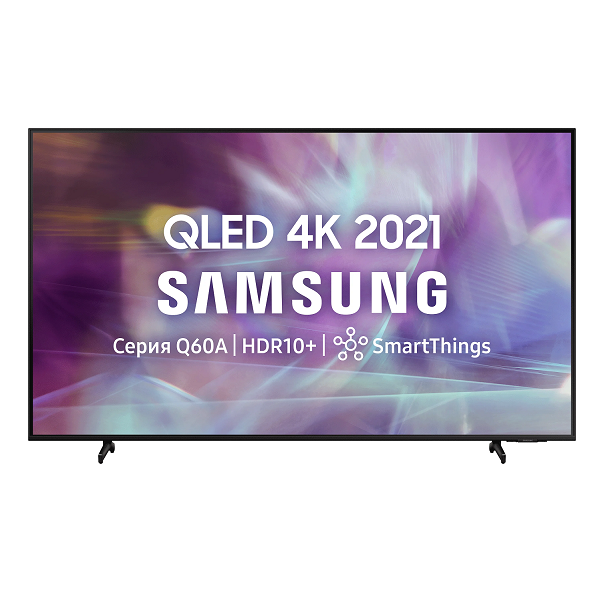 Телевизоры Телевизор Samsung QE50Q60AAUXRU 2021 QLED, HDR RU, черный