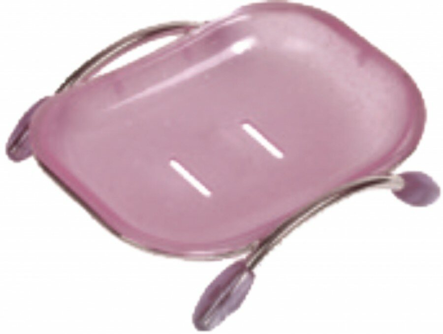 фото Haiba Мыльница на ножках, пластмасса, фиолетовый/хром, HB332 (арт. 797812)
