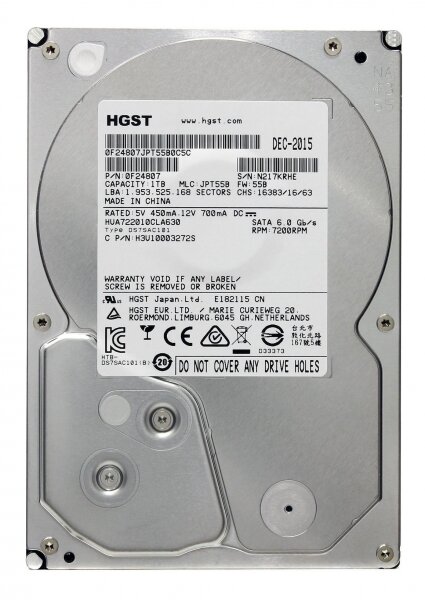 Жесткий диск Hitachi HUA722010CLA630 1Tb 7200 SATAIII 3.5" HDD