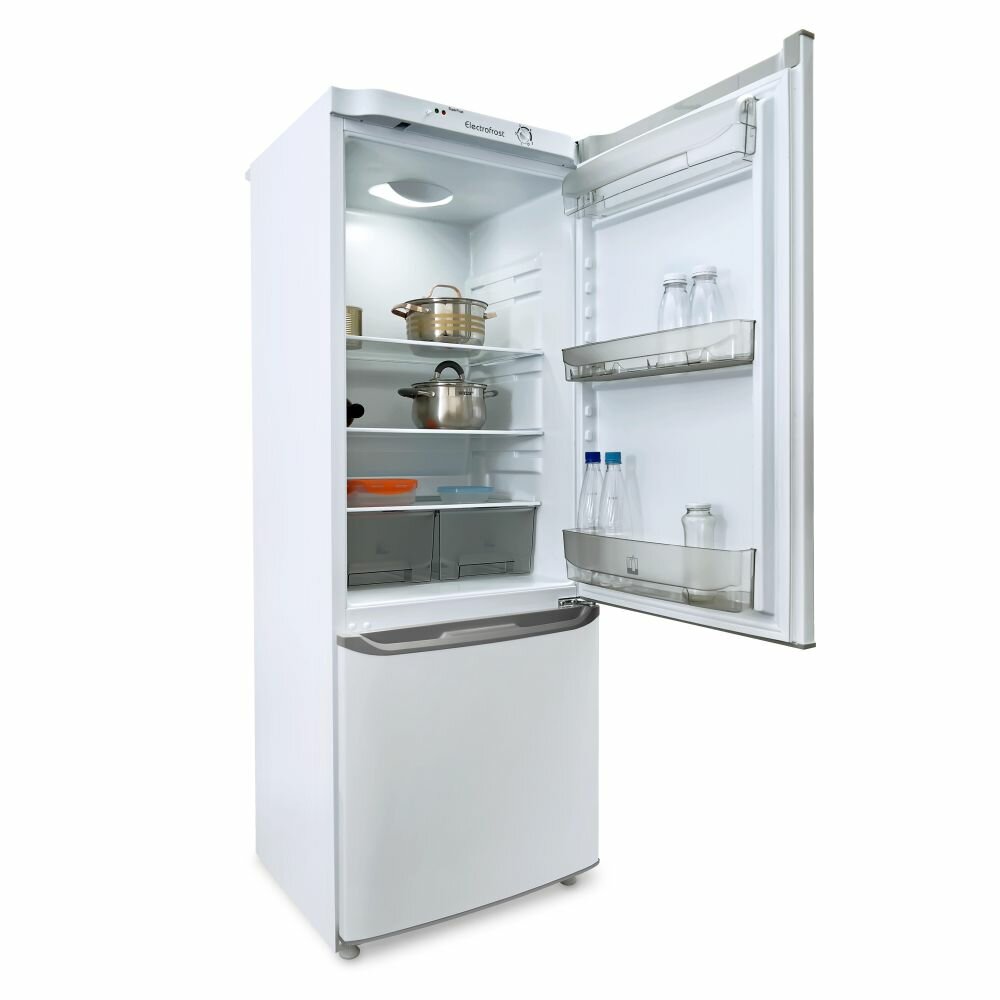 Холодильник Electrofrost 128 белый с серебристыми накладками - фотография № 5