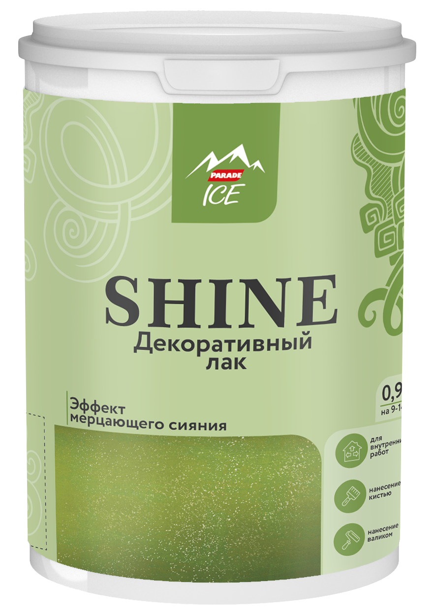 Декоративный лак Parade Ice Shine с эффектом магического мерцающего сияния цвет голография 0.9 л