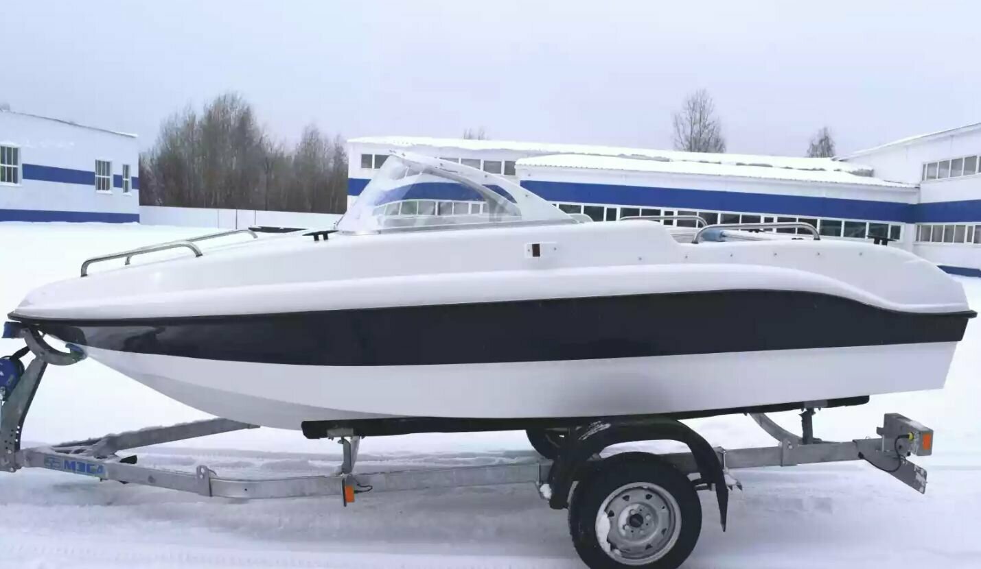 Стеклопластиковая лодка Neman-450/Стеклопластиковый катер/Лодки Wyatboat/ NEMAN-450