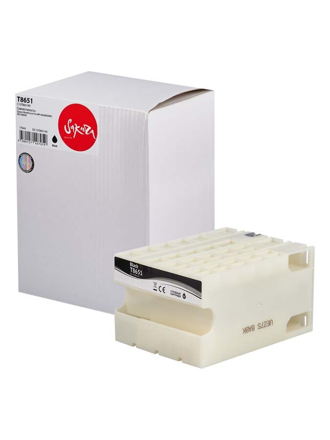 Картридж T8651 для Epson WorkForce Pro WF-M5190DW, WF-M5690DWF C13T865140 Sakura черный