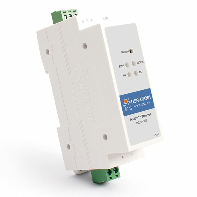 Преобразователь USR IoT USR-DR301 RS232/Ethernet на DIN-рейку