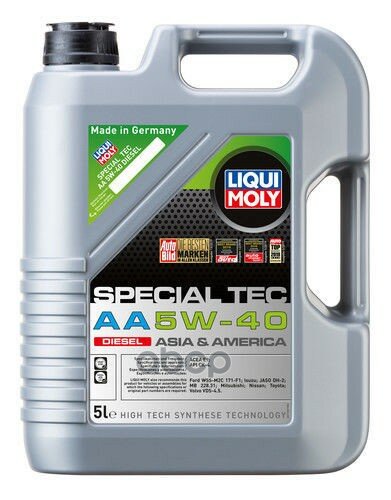 Liqui moly 21332 Liquimoly Нс-Синт. Мот.Масло Special Tec Aa Diesel 5w-40 Ck-4 E9 (5л)