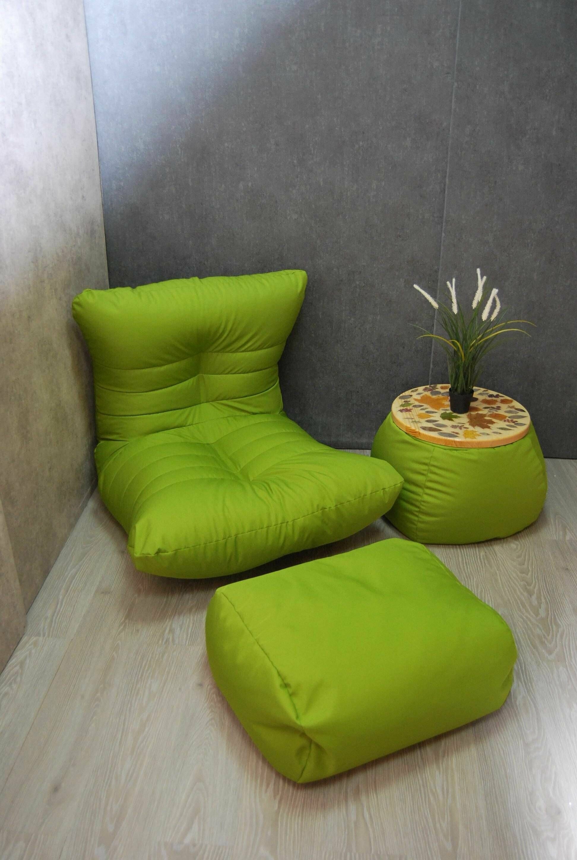 Комплект мебели бескаркасной: кресло кокон, подножка Magic-puff - фотография № 4