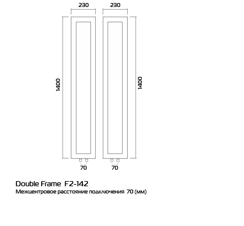 Дизайн-радиаторы Double Frame 140x20 (см) Черный - фотография № 3