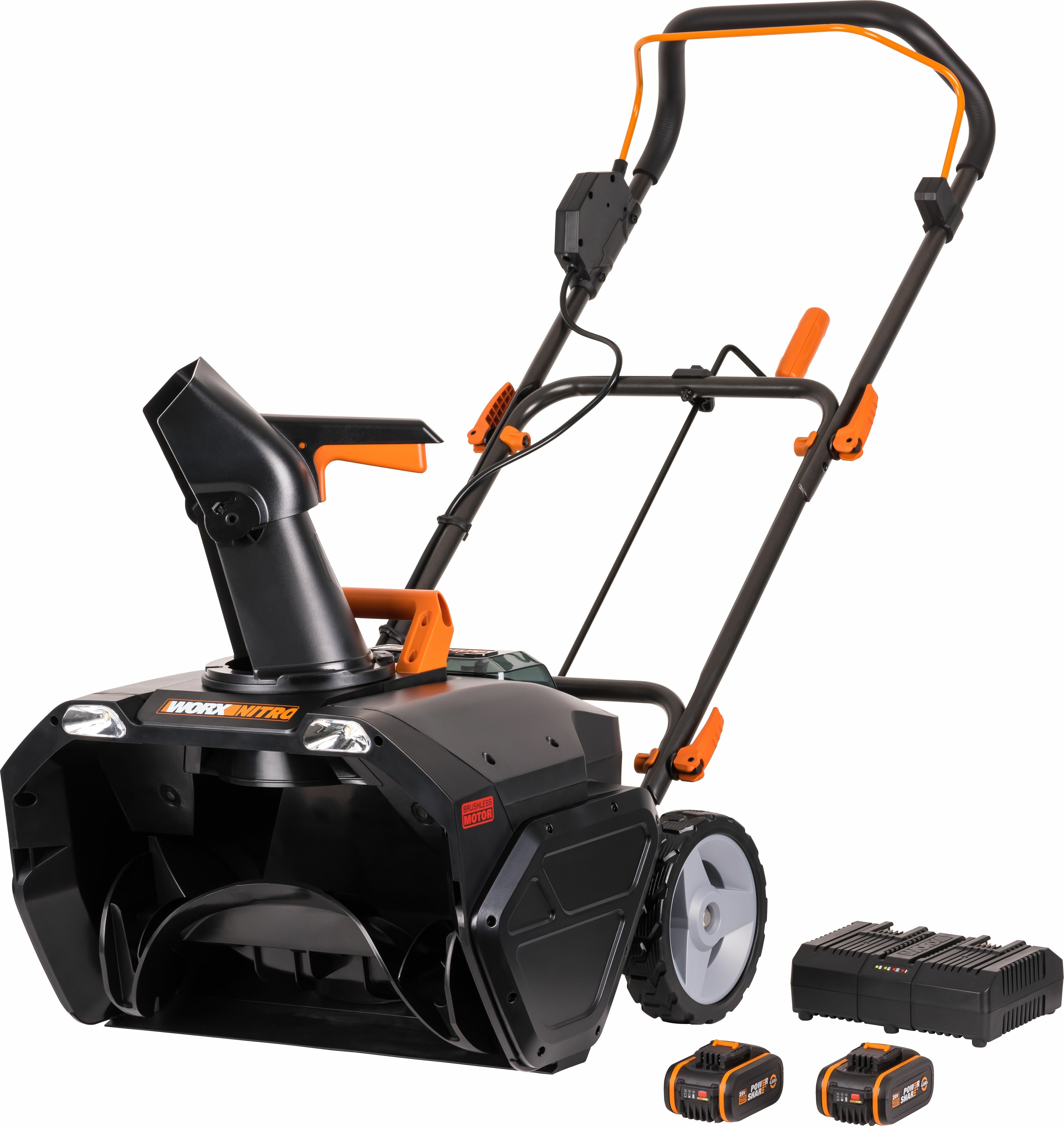 Снегоуборщик аккумуляторный WORX WG471E 40В 50см бесщеточный 2*40 Ач двойное ЗУ 2x2A