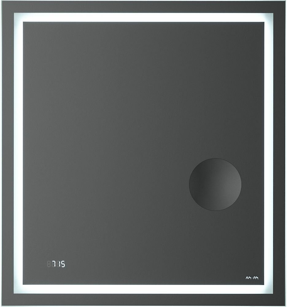 Зеркало AM.PM Gem с Led-подсветкой часами и косметическим зеркалом 65 см