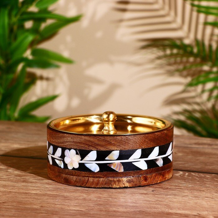 фото Миска деревянная 13 см, с крышкой