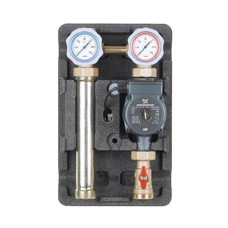 Насосный модуль Meibes без смесителя 1 1/4" подача слева насос Grundfos UPM3Hybrid 32-70 V-UK поколение 8