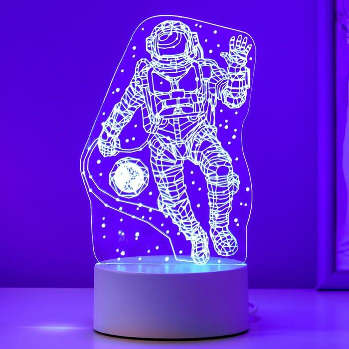 Светильник "Космонавт" LED RGB от сети 9,5х10х21 см - фотография № 4