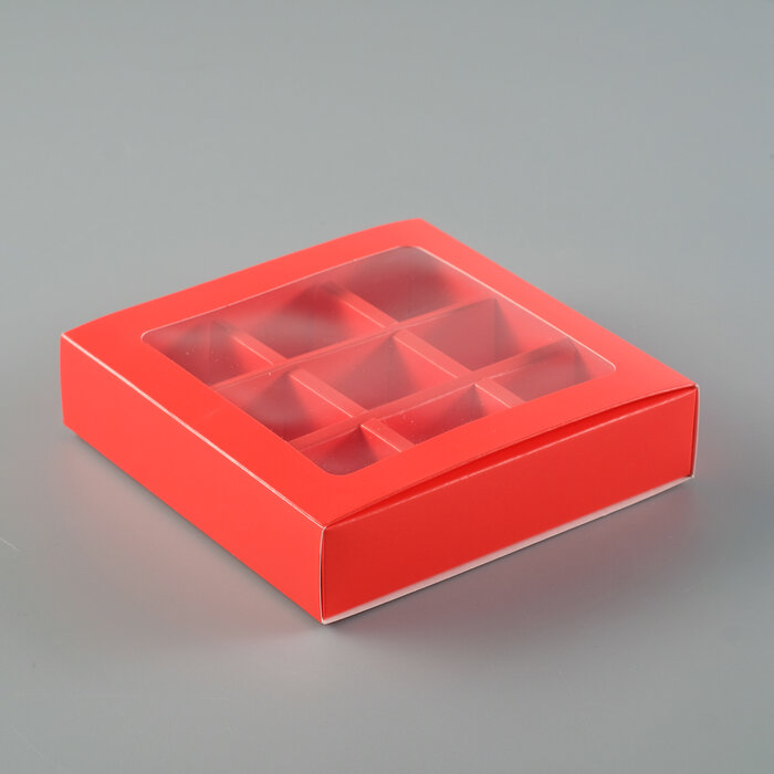 Упаковка для конфет 9 шт145 х 145 х 35 см красный(5 шт.)