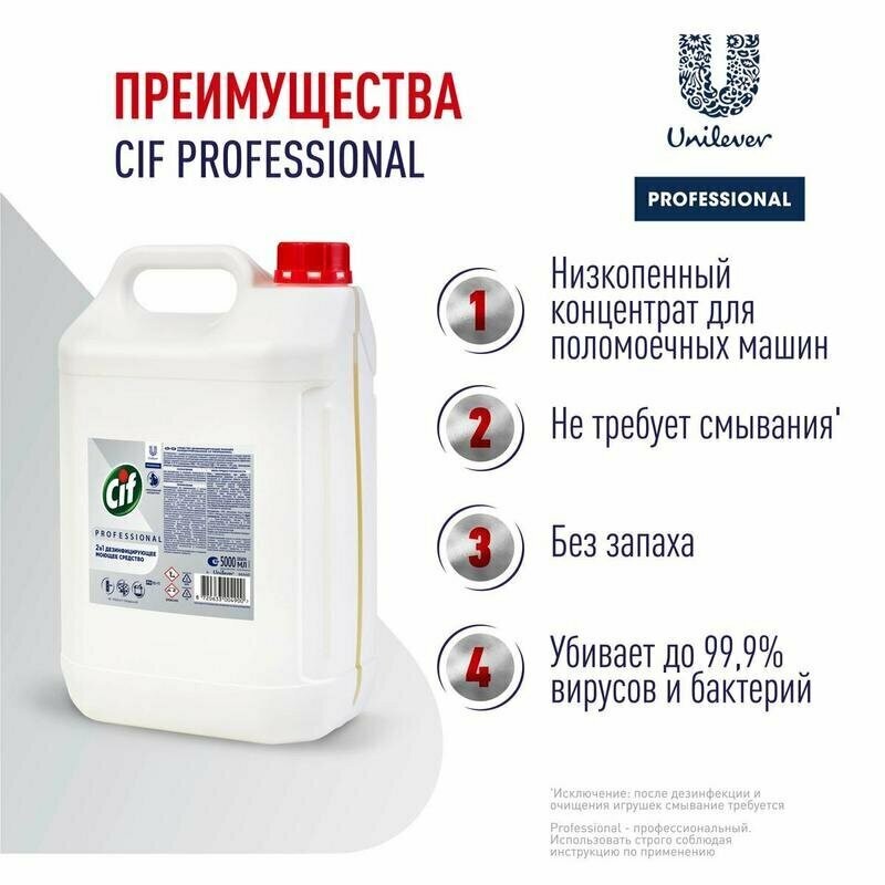 Средство для мытья пола Cif Professional 2 в 1 5 л, 1690982 - фотография № 7