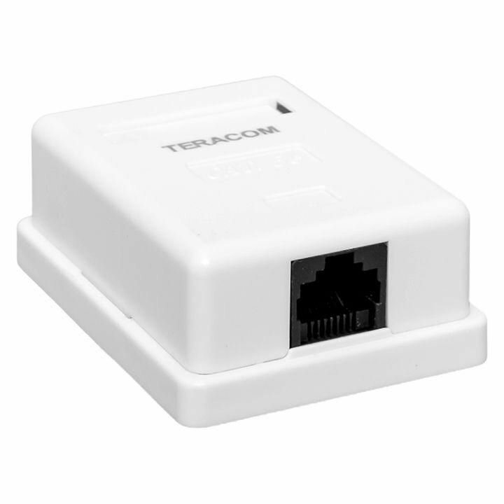 Розетка настенная TERACOM кат.5E неэкранированная 1 порт RJ-45 Dual IDC бел. EKF TRC-WBOX-1RJ45-5EUTP-WH - фотография № 2