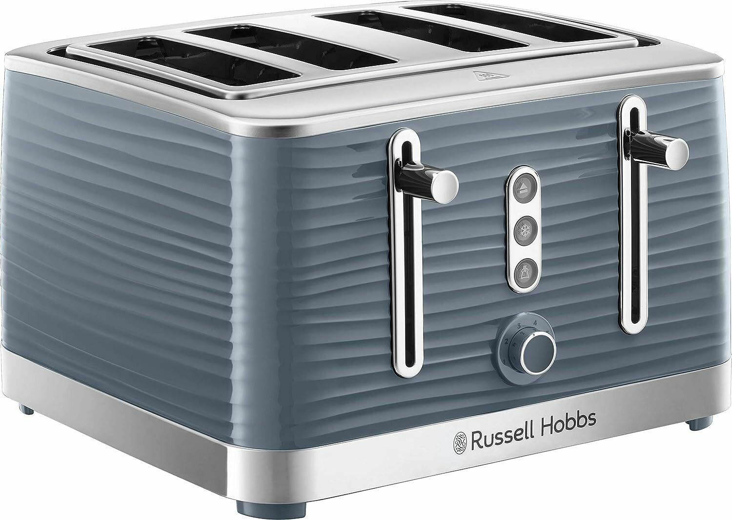 Тостер Russell Hobbs Grey Inspire пластмассовый, на 4 ломтика, серый, 1800 Вт - фотография № 1