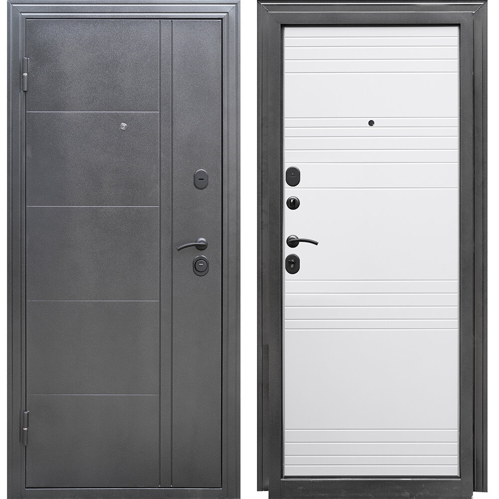 Дверь входная Форпост Олимп левая антик серебро - белый софт 860х2050 мм
