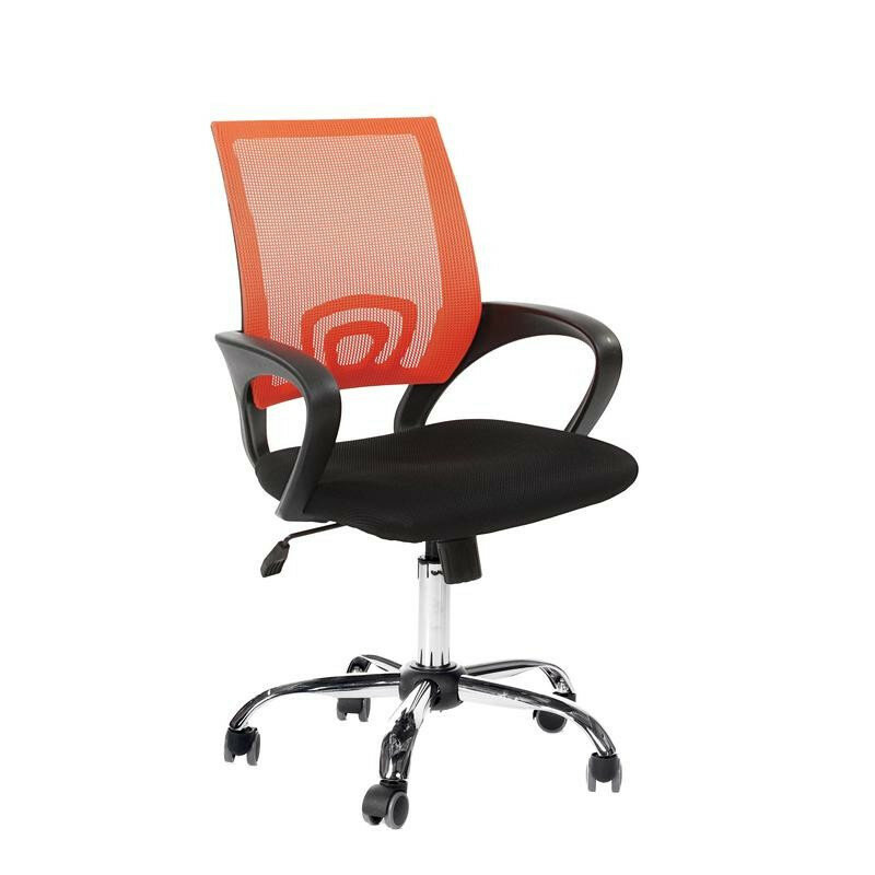 Кресло VT-EChair-304 TC Net ткань черн/сетка оранж, хром