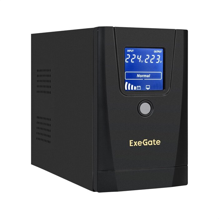 ИБП ExeGate Power Smart ULB-650. LCD. AVR.1SH.2C13 650VA/360W, LCD, AVR,1хSchuko+2хC13, металлический корпус, Black
