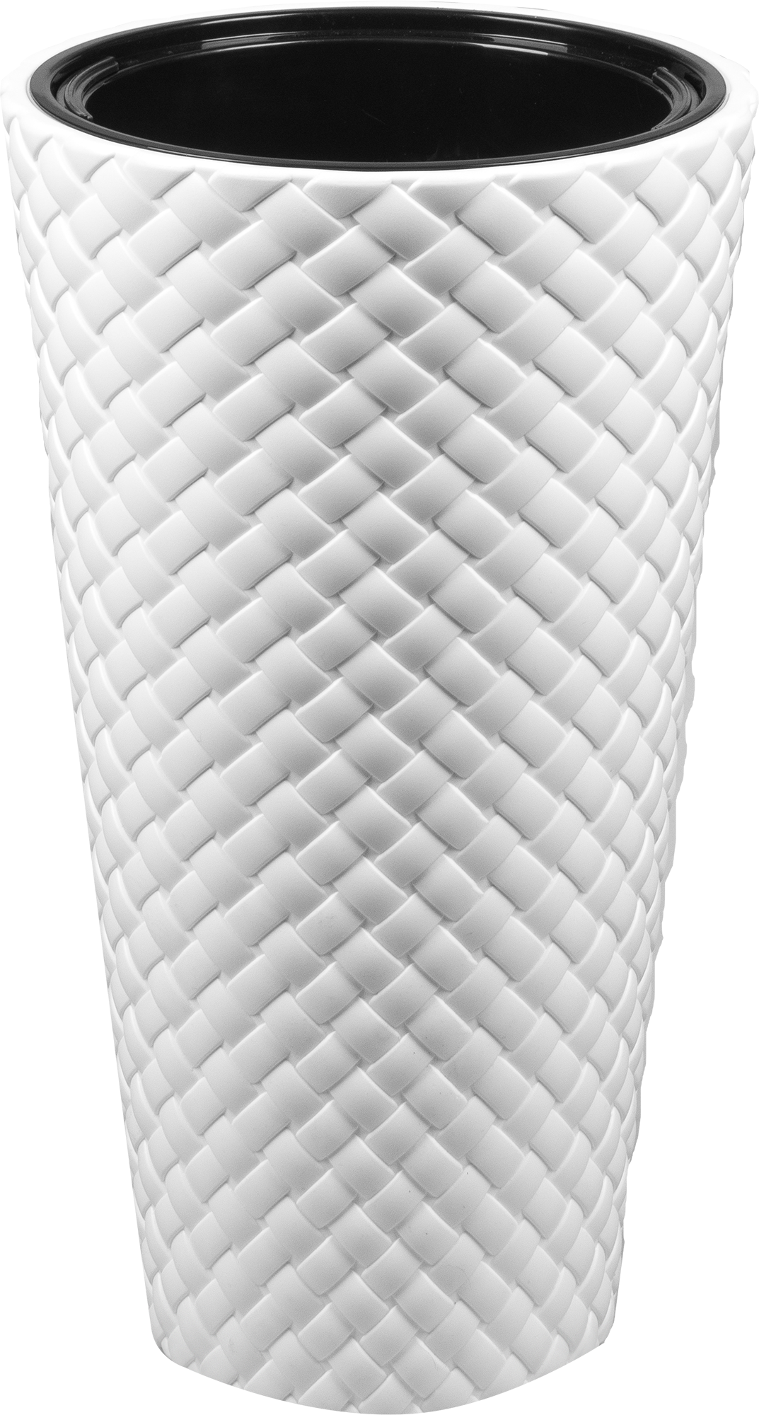 фото Кашпо Idea Ротанг ø34 h63 см v42 л пластик белый