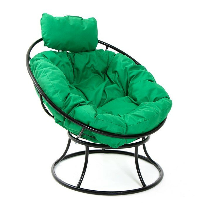 Кресло "Папасан" мини, с зелёной подушкой, 81х68х77см - фотография № 5