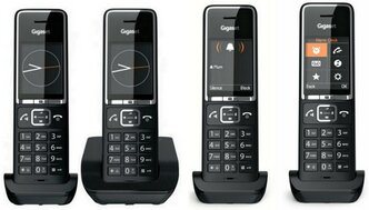 Радиотелефон DECT Gigaset COMFORT 550 RUS (4 трубки в комплекте) чёрный