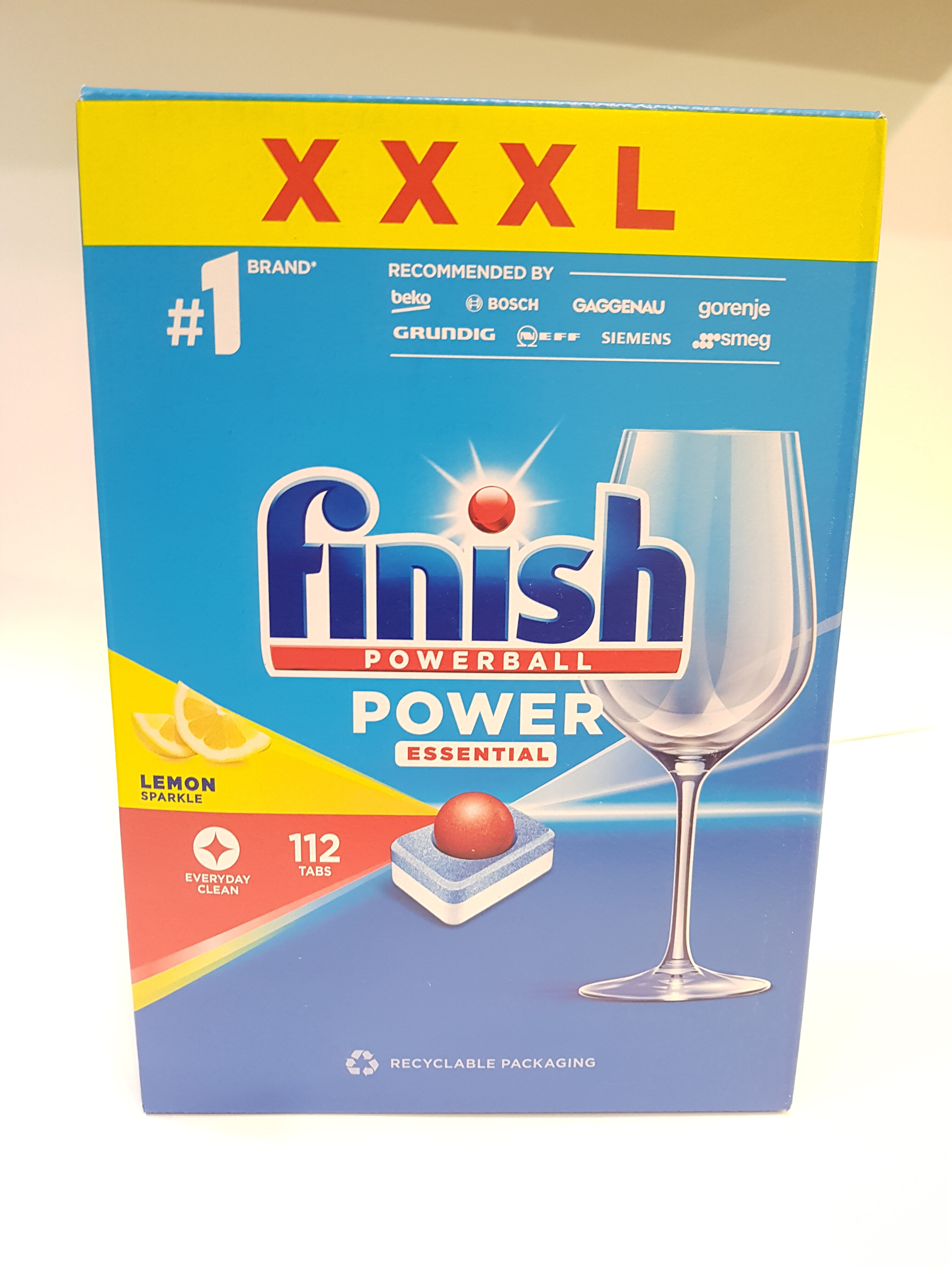 Таблетки для посудомоечной машины Finish Powerball Power Lemon, 112 шт - фотография № 1