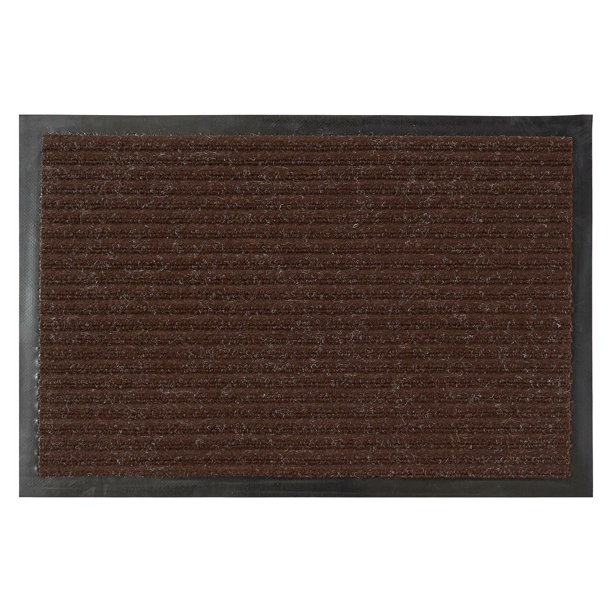 ANHUI IMPORT AND EXPORT CO.LTD Коврик грязезащитный размер 60х90см дизайн коричневый (double stripe doormat)