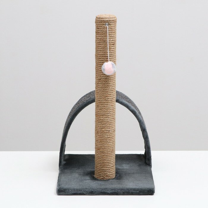 Когтеточка "Столбик" с дугой и игрушкой, 35 х 30 х 54 см микс цветов - фотография № 3