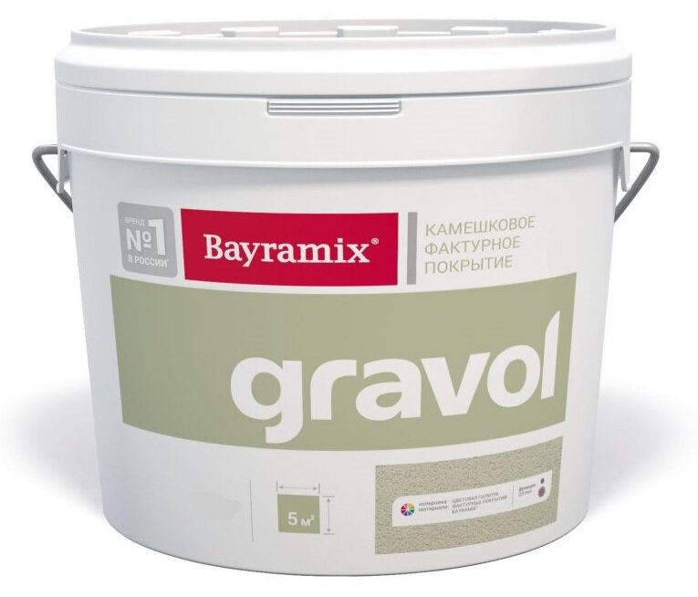 фото BAYRAMIX GRAVOL камешковая штукатурка с эффектом шуба, 1,5 мм GR-001M (15кг)