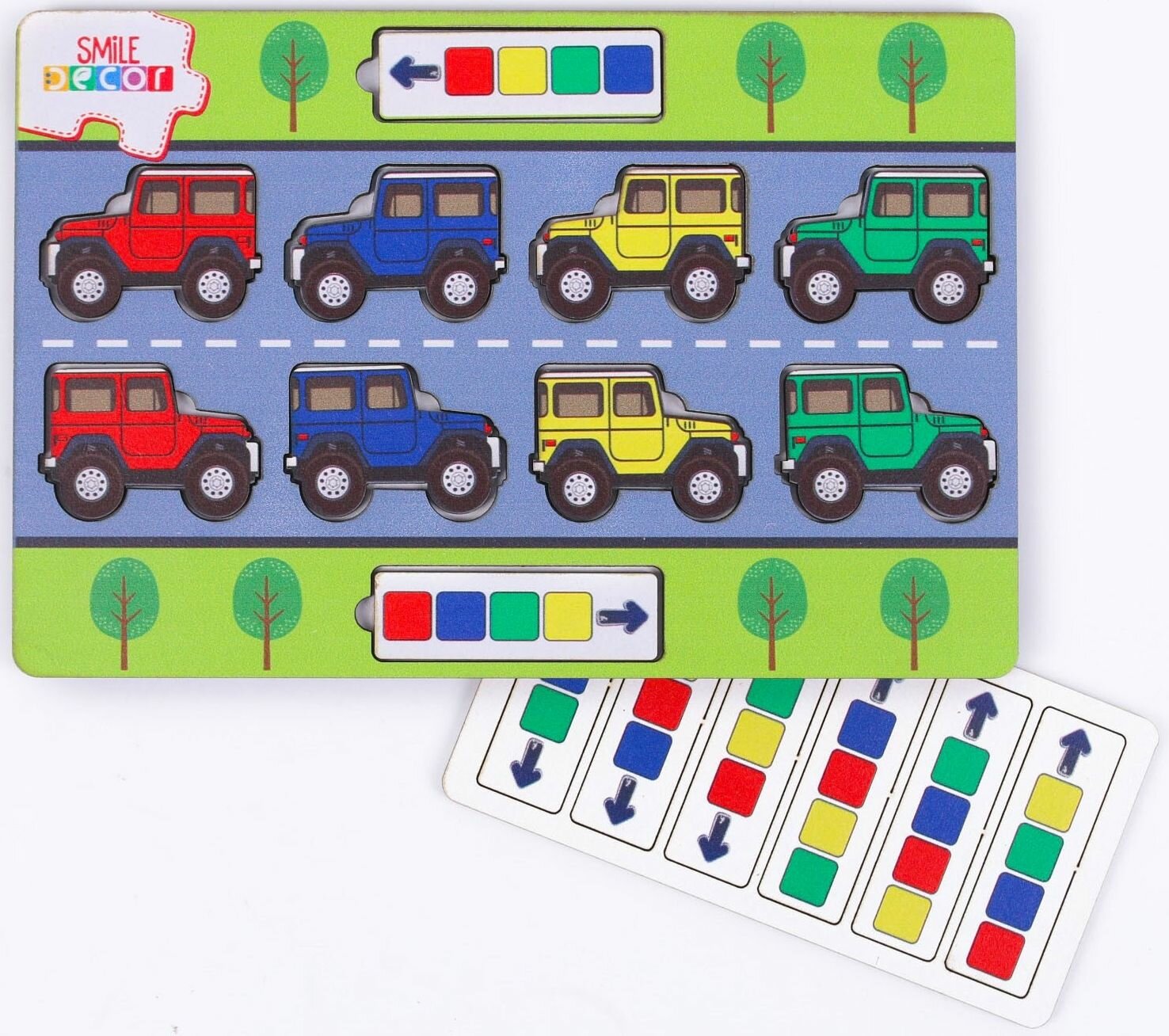 Обучающая игра "Машинки", деревянная рамка-вкладыш, развивающая головоломка для детей, безопасное поведение на дороге