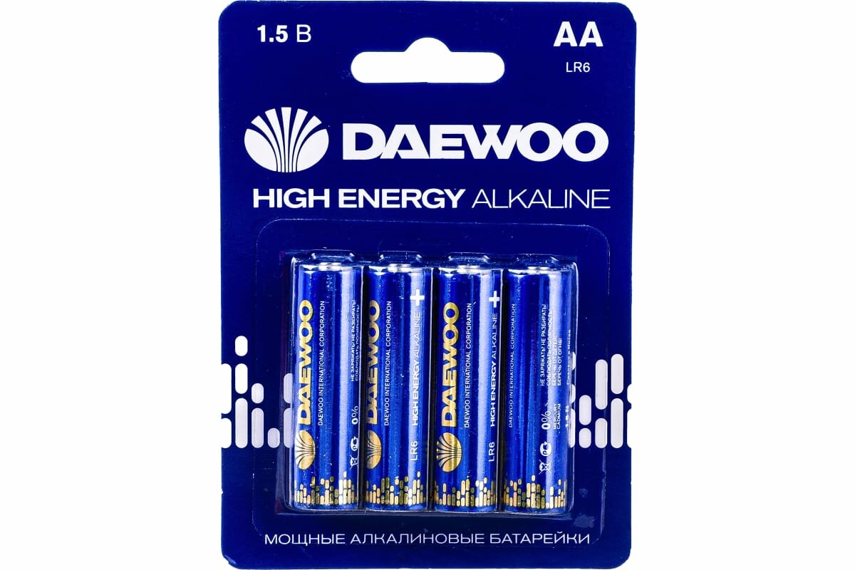 Алкалиновая батарейка Daewoo LR 6 HIGH ENERGY Alkaline BL-4 5030329