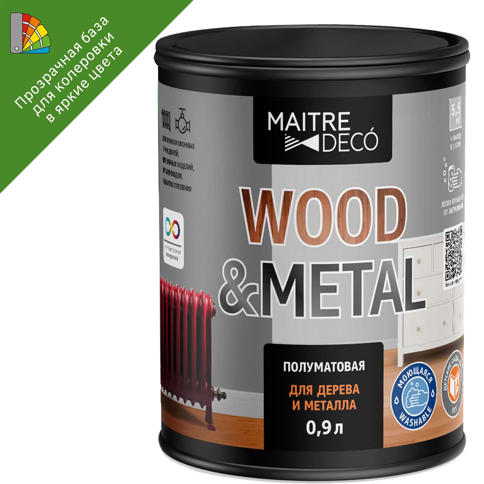 фото Краска универсальная Maitre Deco Wood&Metal цвет прозрачный 0.9 л