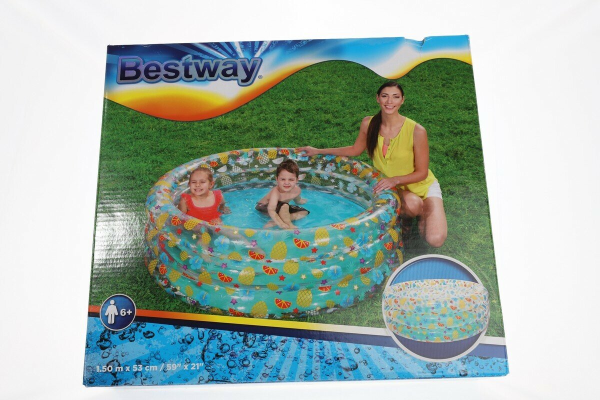 Бассейн 51045 деталейкий Тропические фрукты, 150x53см BESTWAY - фотография № 2