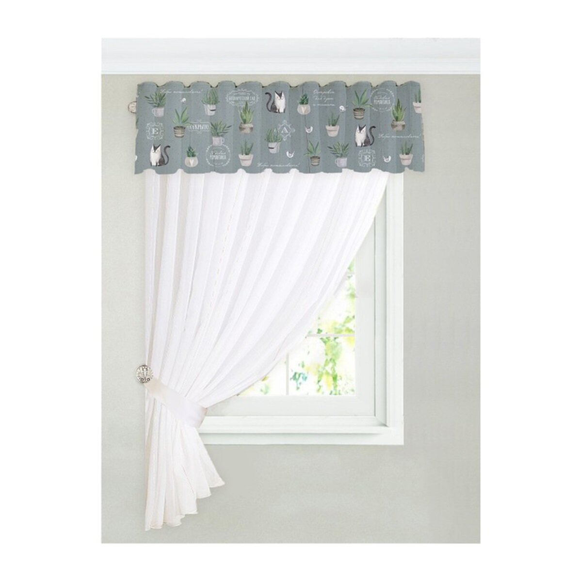 фото Тюль С подхватом И ламбрекеном "садовая романтика" 250*200 СМ, вуаль (1) "этель" 4665411