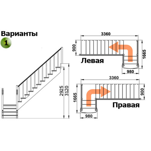 Лестница К-022м Л с подступенками сосна (7 уп) - фотография № 2