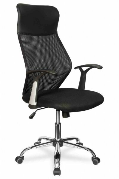 Офисное кресло College CLG-418 MXH Black для персонала, макс. нагрузка 120 кг, высота 111-119 см, крестовина металлическая хромированная