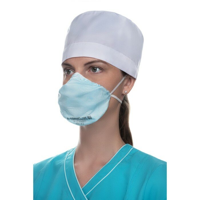 фото Респиратор АЛИНА-106, медицинского назначения, без клапана (класс защиты FFP 1 R D), голубая, 1 шт.